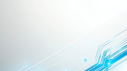 Poster - Abstract Circuit Board with Glowing Connections on Light Background