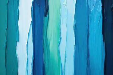 Fototapete - Vertical abstract lines capture the essence of gentle spring rain with shades of blue and green. Generative AI