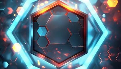 Poster - Dynamic hexagonal background design graphic artwork modern aesthetic digital environment abstract viewpoint