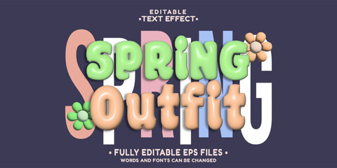 Poster - 3d inflate spring outfit text effect