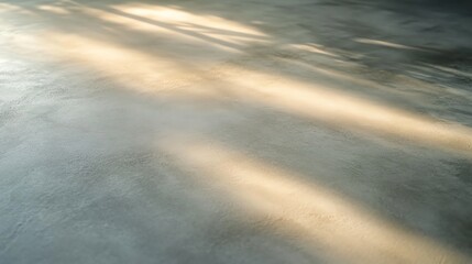 Poster - Sunlight Streaming Across Gray Concrete Floor Creating Warm Light and Shadow