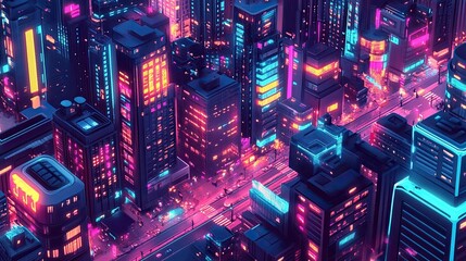 Poster - A concept illustration of a next-gen smart city with edge computing, green power, and cyber protection.
