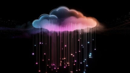 Poster - Innovative EdTech background featuring cloud computing, AI, and futuristic elements, no people, copy space.