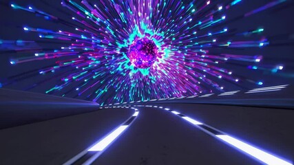 Aufkleber - light trails in the tunnel