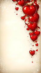 Poster - Romantic red hearts, Valentine's Day card