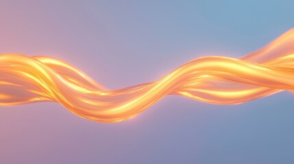 Poster - Ethereal flowing light waves in warm tones against a soft gradient background for abstract design concepts
