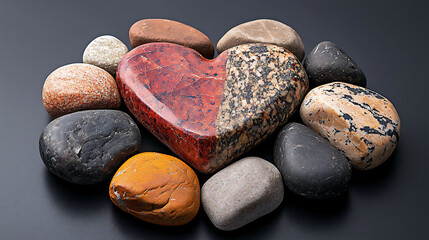 Poster -  nature-inspired heart-shaped rock arrangement