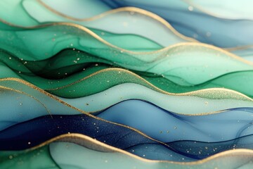 Poster - Stunning closeup view of a turbulent blue and green wave capturing the power of nature