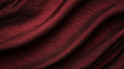 Poster - Captivating textures of dark red maroon fabric showcasing the elegant interplay of light and shadow in a cozy setting
