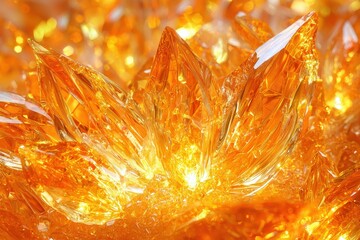 Poster - Intricate closeup of a delicate glass flower showcasing iridescent colors and textures