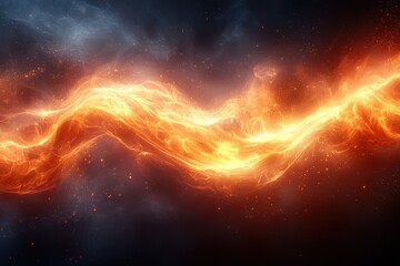 Poster - Captivating swirling flames on a dark background creating a striking abstract image