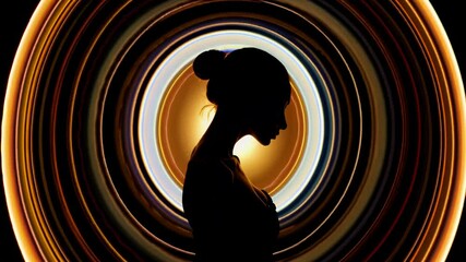 Poster - silhouette of a girl with headphones