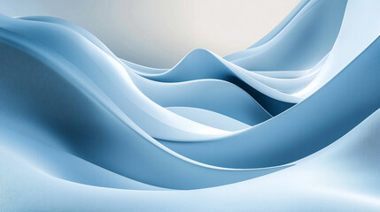 Poster - Glowing blue abstract waves creating a serene and tranquil atmosphere for creative inspiration and exploration