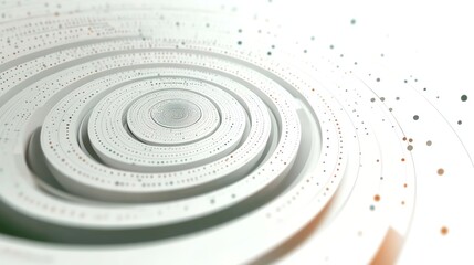 Aufkleber - Abstract White Rings with Data Points Visualizing Connectivity and Information