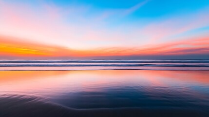 Canvas Print - Serene Sunset Beach Reflection