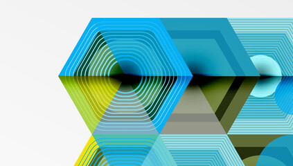 Poster - Hexagons design geometric abstract background