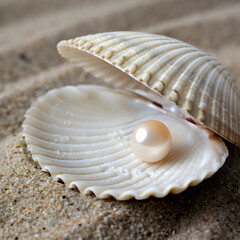 Wall Mural - seashell on sand