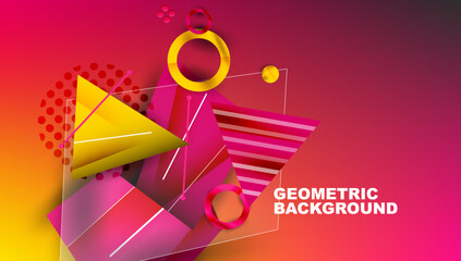 Poster - Creative triangles and circles composition