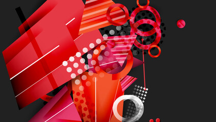 Aufkleber - Creative triangles and circles composition