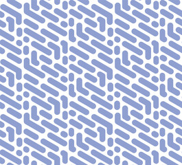 Aufkleber - Abstract geometric pattern with stripes, lines. Seamless vector background. White and blue ornament. Simple lattice graphic design