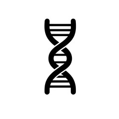 Wall Mural - DNA Double Helix: A bold, black and white illustration of a DNA double helix, a fundamental symbol of genetics and molecular biology, suitable for educational and scientific purposes.