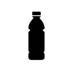 Poster - Plastic Bottle Icon: A simple, yet versatile, black silhouette icon of a plastic bottle, perfect for various design projects needing a clean and modern aesthetic.  