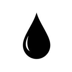 Wall Mural - Black Water Drop Icon: A simple yet striking illustration of a single black water drop, ideal for representing purity, hydration, or various environmental concepts.