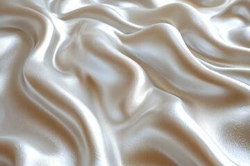 Poster - Closeup view of luxurious white satin fabric textured surface highlighting luster and softness