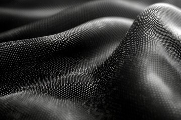 Poster - Artistic black and white closeup photo of soft textured fabric