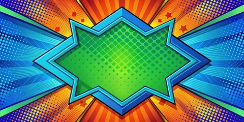 Poster - Dynamic Starburst Design with Vibrant Color Palette and Geometric Shapes