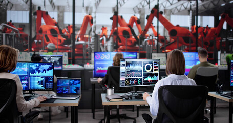 Poster - Diverse Group of Technicians Monitoring Scada System