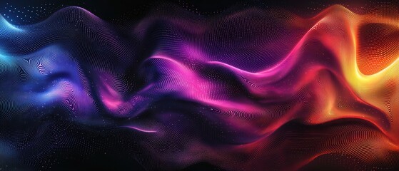 Wall Mural - A colorful wave of light with a purple and orange section. Generative AI