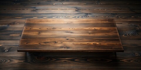 Poster - Dark Brown Wooden Surface on a Rustic Wood Background, Ideal for Product Display or Mockups