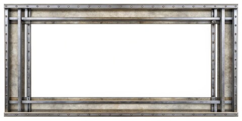 Poster - Rustic Metal Frame with Blank Center for Customizable Design and Advertisement