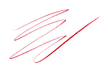 Wall Mural - red pencil strokes isolated on transparent background