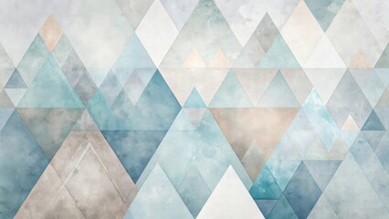 Aufkleber - Abstract Geometric Mountain Range Design with Subtle Textured Triangles in a Serene Color Palette