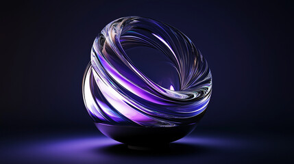 Wall Mural - Modern Abstract Background with a 3d rendered swirling glass