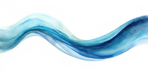 Aufkleber - Serene Blue Watercolor Wave Abstract Design, Perfect for Backgrounds and Decorative Applications