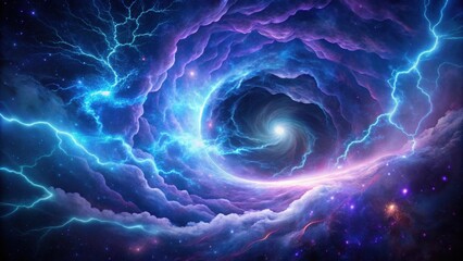 Wall Mural - celestial vortex a swirling nebula of cosmic energy and vibrant lightning storms within a galactic s
