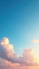 Wall Mural - Morning sky with wispy clouds in shades of blue, sky, natural, clouds