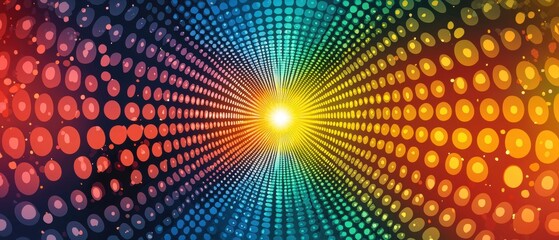 Wall Mural - A colorful, abstract design with many dots of different colors. Generative AI