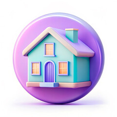 Sticker - home icon on a blue background