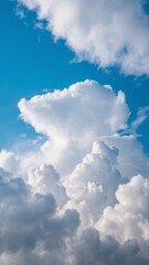 Wall Mural - cloudy day with blue sky, white clouds on the blue sky, blue sky in sunny weather, morning sky above