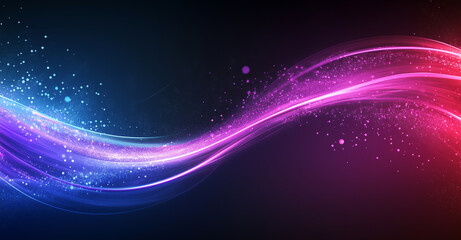 Wall Mural - Abstract futuristic neon background with glowing wavy lines