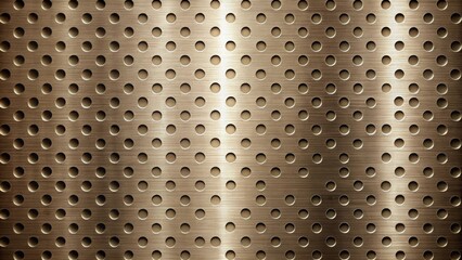 Aufkleber - A lustrous metallic surface with a repeating pattern of circular perforations, exhibiting a subtle textural gradient and a refined brushed metal finish