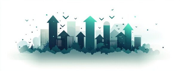 Poster - Colorful Arrow Upward Design Representing Growth and Success