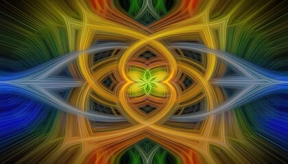 Poster - abstract swirling lines in vibrant color palette creating dynamic motion, perfect for modern digital design, flow