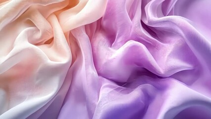 Poster - Intricate dance of colors unfolds in delicate layers of silk showcasing soft hues and elegant textures. Generative AI