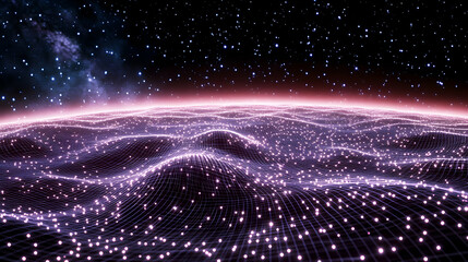 Poster - Abstract digital landscape of a planet