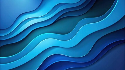Aufkleber - Abstract Blue Waves A Serene and Stylish Layered Design Featuring Undulating Curves and a Soothing Color Palette
